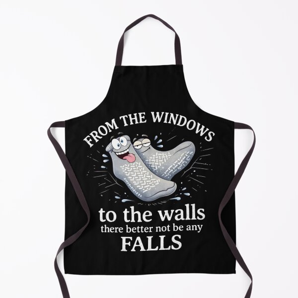 Item preview, From the Windows to the Walls Funny Bathroom Cleaning Quote Design, Hilarious Housekeeping Humor Cartoon Cleaning Socks Illustration designed and sold by JoyBoyStudio1.