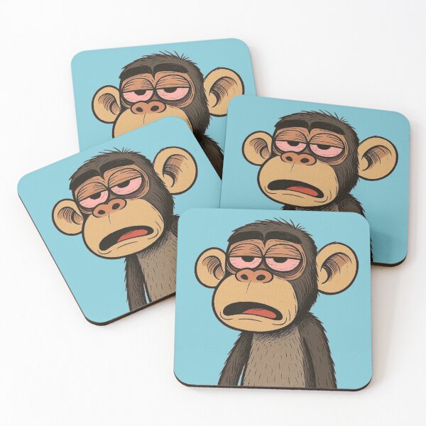 Item preview, Tired Monkey Expression – Funny Grumpy Cartoon Character designed and sold by Regal-Elegances.