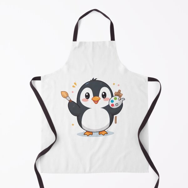 Item preview, Cute Penguin Artist Cartoon – Kawaii Painting Penguin designed and sold by Kruti Collection.
