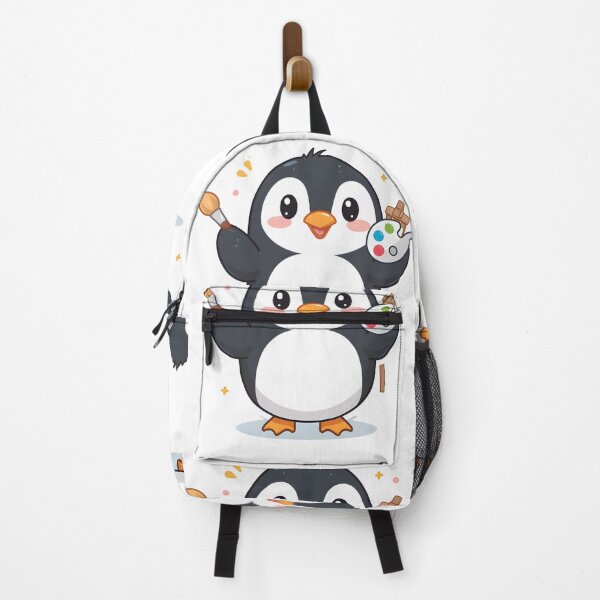Item preview, Cute Penguin Artist Cartoon – Kawaii Painting Penguin designed and sold by Kruti Collection.