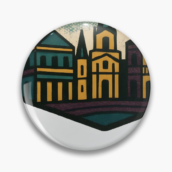 Item preview, New Orleans French Quarter Retro Hexagon Patch – Vintage Jazz Club Hues designed and sold by Cosmopolis.