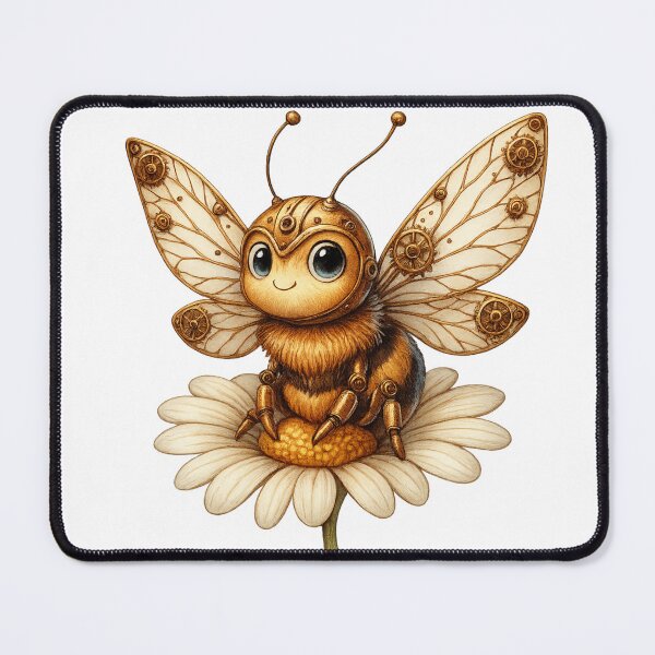 Item preview, Steampunk Botanical Mechanical Bee Art designed and sold by CottonandQuill.