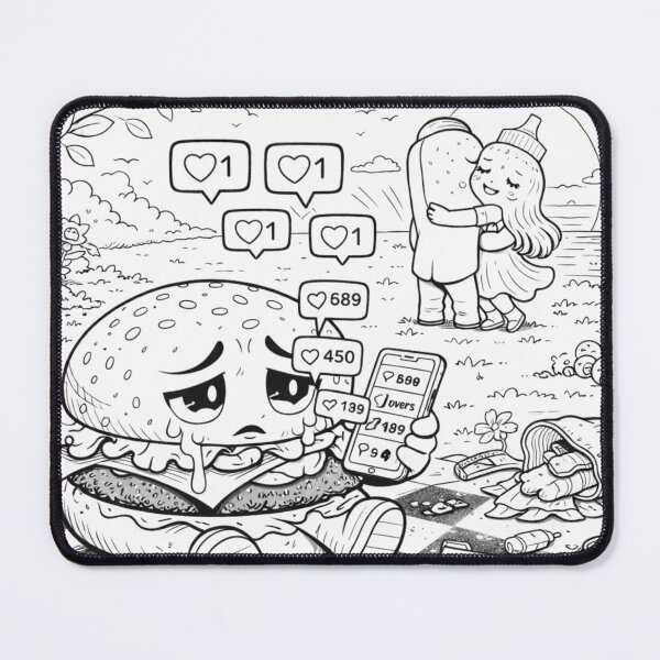 Item preview, Jealou – Social Media Likes Heartbreak Funny Cute Line Art designed and sold by ComedyInkFactor.