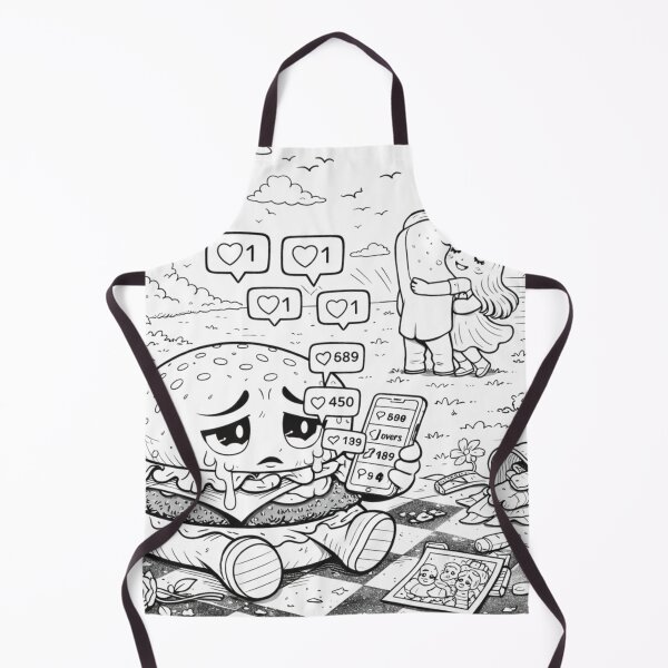 Item preview, Jealou – Social Media Likes Heartbreak Funny Cute Line Art designed and sold by ComedyInkFactor.