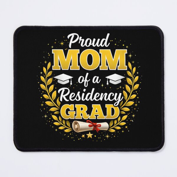 Item preview, Proud Mom of a Residency Grad Graduation Design, Medical Residency Graduate Celebration Gift with Gold Laurel and Diploma Illustration designed and sold by JoyBoyStudio1.