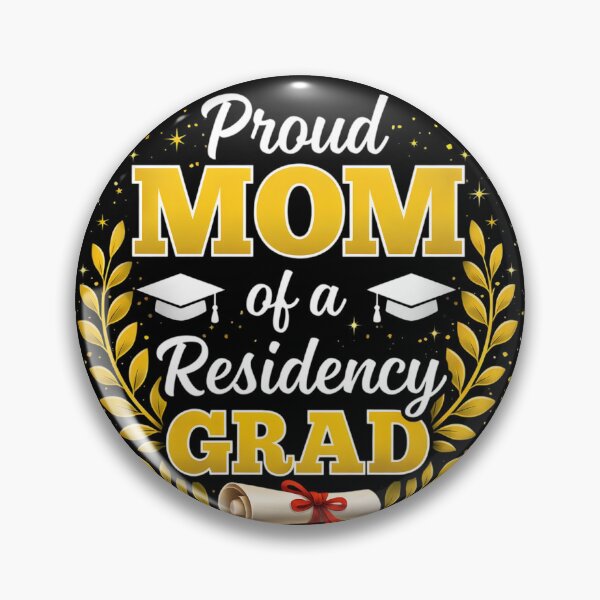 Item preview, Proud Mom of a Residency Grad Graduation Design, Medical Residency Graduate Celebration Gift with Gold Laurel and Diploma Illustration designed and sold by JoyBoyStudio1.