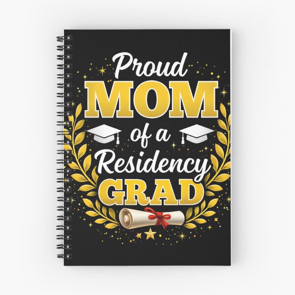 Item preview, Proud Mom of a Residency Grad Graduation Design, Medical Residency Graduate Celebration Gift with Gold Laurel and Diploma Illustration designed and sold by JoyBoyStudio1.