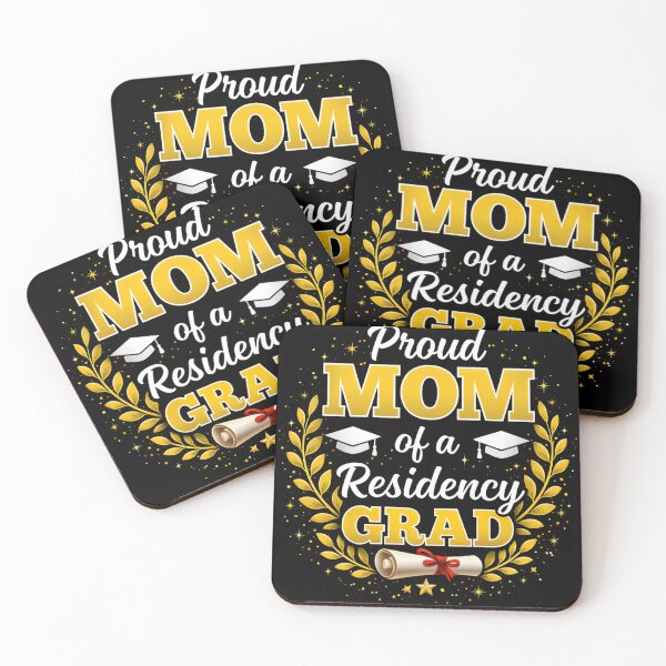 Item preview, Proud Mom of a Residency Grad Graduation Design, Medical Residency Graduate Celebration Gift with Gold Laurel and Diploma Illustration designed and sold by JoyBoyStudio1.