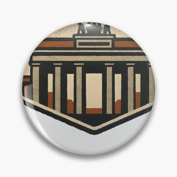 Item preview, Berlin Brandenburg Gate Retro Hexagon Patch – Vintage Grayscale & Rust designed and sold by Cosmopolis.