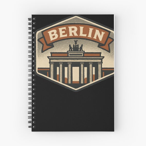 Item preview, Berlin Brandenburg Gate Retro Hexagon Patch – Vintage Grayscale & Rust designed and sold by Cosmopolis.