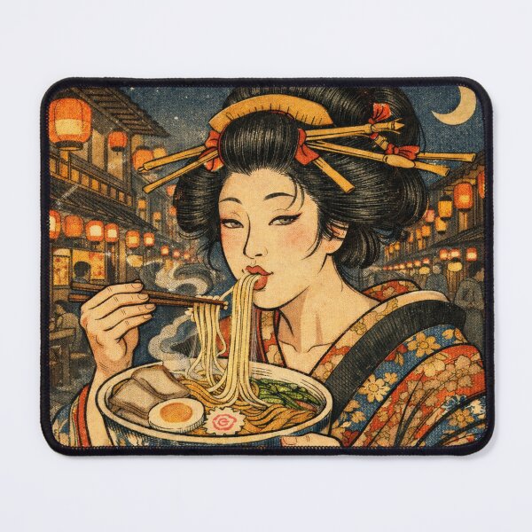 Item preview, Ukiyo-e Oiran Ramen Art – Japanese Woodblock Print Night Street Food Illustration designed and sold by wa-birds-hama.