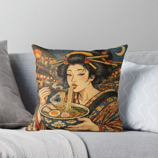 Item preview, Ukiyo-e Oiran Ramen Art – Japanese Woodblock Print Night Street Food Illustration designed and sold by wa-birds-hama.
