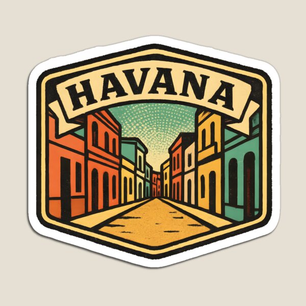 Item preview, Havana Old Havana Streets Retro Hexagon Patch – Vintage Faded Brights designed and sold by Cosmopolis.