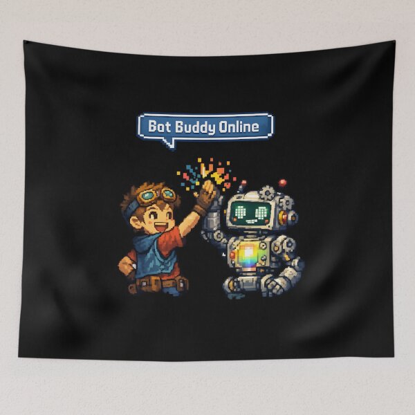 Artikelvorschau, Bot Buddy Online – Pixel-Art-Roboterfreundschafts-Gamerdesign entworfen und verkauft von R3X .