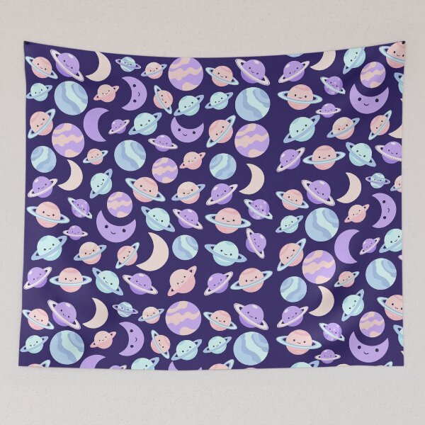 Item preview, Adorable Kawaii Planets & Moons Cute Pastel Space Galaxy Pattern designed and sold by stylishdzign.