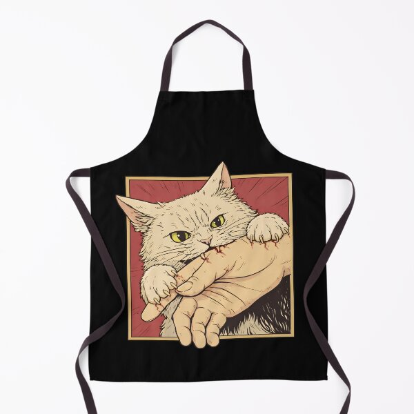 Item preview, Angry Cat Biting Hand Dark Humor Illustration, Savage Cat Attack Meme Art for Cat Lovers with Sharp Claws Attitude Design designed and sold by JoyBoyStudio1.