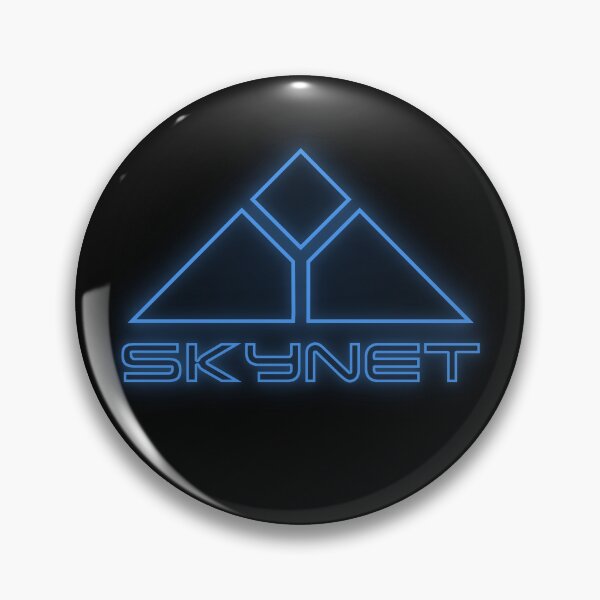 Item preview, Terminator Skynet 80s Blue Neon Logo designed and sold by Power Up Prints.