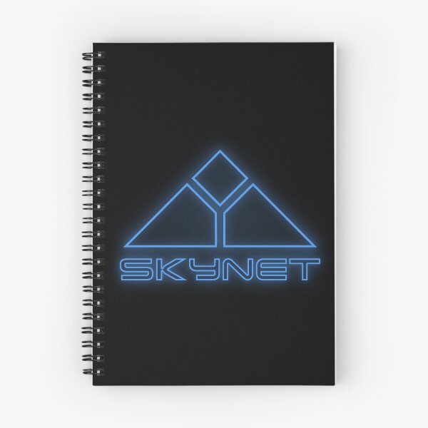 Artikelvorschau, Terminator Skynet 80er Jahre Blaues Neon-Logo entworfen und verkauft von Power Up Prints.