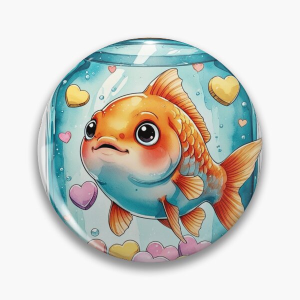 Item preview, Cute Goldfish in Glass Jar Whimsical Valentine Sublimation Art designed and sold by AQUILAKREO.