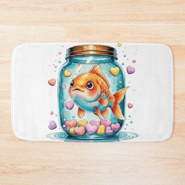 Item preview, Cute Goldfish in Glass Jar Whimsical Valentine Sublimation Art designed and sold by AQUILAKREO.