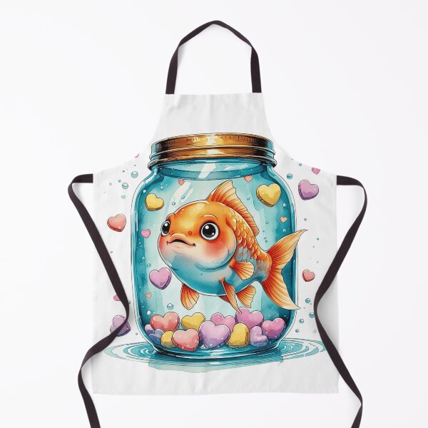 Item preview, Cute Goldfish in Glass Jar Whimsical Valentine Sublimation Art designed and sold by AQUILAKREO.