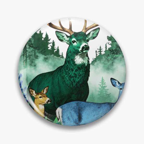 Artikelvorschau, Vintage-Hirsch, Retro-Jägerhirsch, Waldtier-Grafik der 90er Jahre, Wildtiere (Bock & Hirschkuh), Jagddesign entworfen und verkauft von DesignDenDo ⭐⭐⭐⭐⭐.