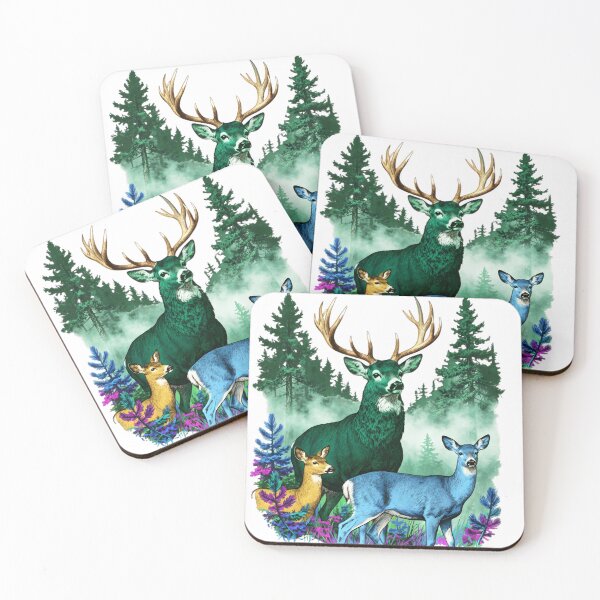 Artikelvorschau, Vintage-Hirsch, Retro-Jägerhirsch, Waldtier-Grafik der 90er Jahre, Wildtiere (Bock & Hirschkuh), Jagddesign entworfen und verkauft von DesignDenDo ⭐⭐⭐⭐⭐.