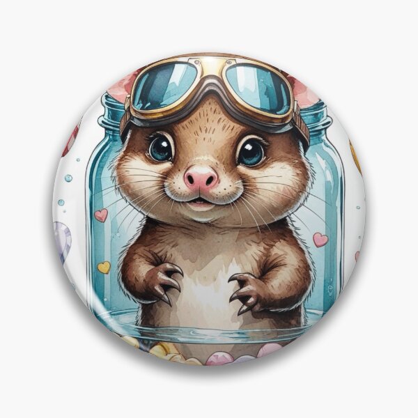 Item preview, Cute Aviator Otter in Glass Jar Whimsical Valentine Sublimation designed and sold by AQUILAKREO.