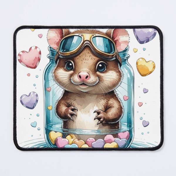 Item preview, Cute Aviator Otter in Glass Jar Whimsical Valentine Sublimation designed and sold by AQUILAKREO.