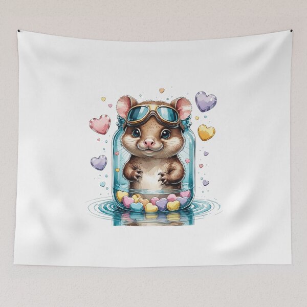 Item preview, Cute Aviator Otter in Glass Jar Whimsical Valentine Sublimation designed and sold by AQUILAKREO.