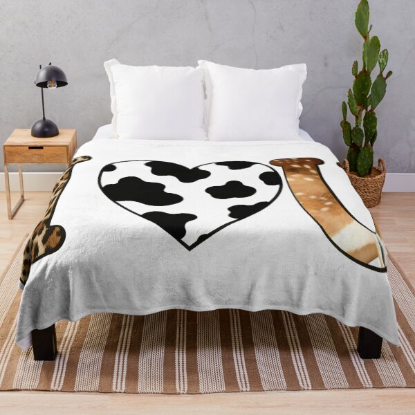 Item preview, I Love You Animal Print Typography – Cute Leopard & Cow Heart Valentine Design designed and sold by VelvetSkyStudio.