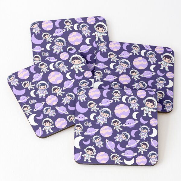 Item preview, Cute Kawaii Astronauts & Purple Planets Pattern designed and sold by stylishdzign.