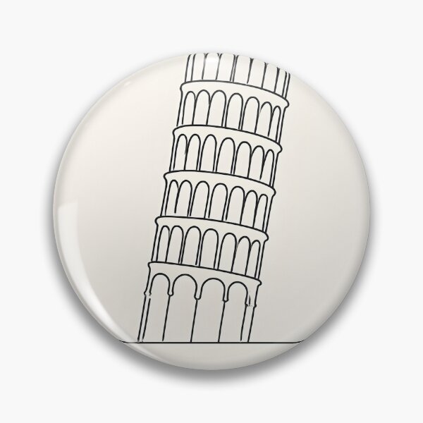 Item preview, Leaning Tower of Pisa Monoline Poster – Minimal Icon Art designed and sold by Cosmopolis.