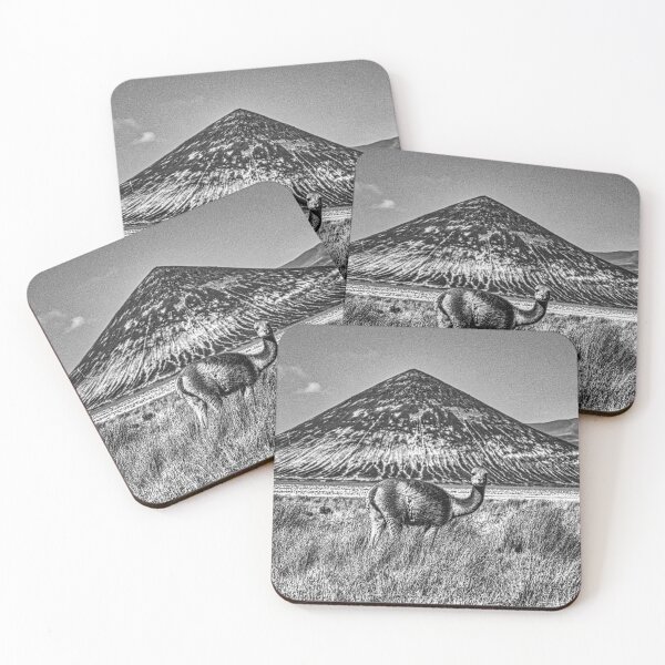 Item preview, Vicuña in front of the Cono de Arita - Black and White Photography Argentina designed and sold by Keltoi-art.
