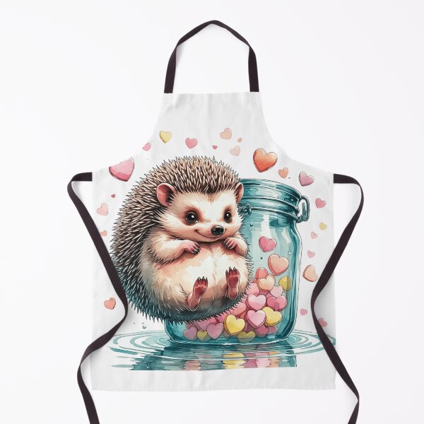 Item preview, Cute Happy Hedgehog with Glass Jar Whimsical Valentine Sublimatio designed and sold by AQUILAKREO.