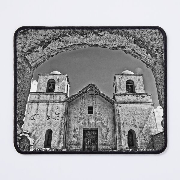 Item preview, Historic Tafna Church through a Stone Arch - Black and White Photography Jujuy designed and sold by Keltoi-art.