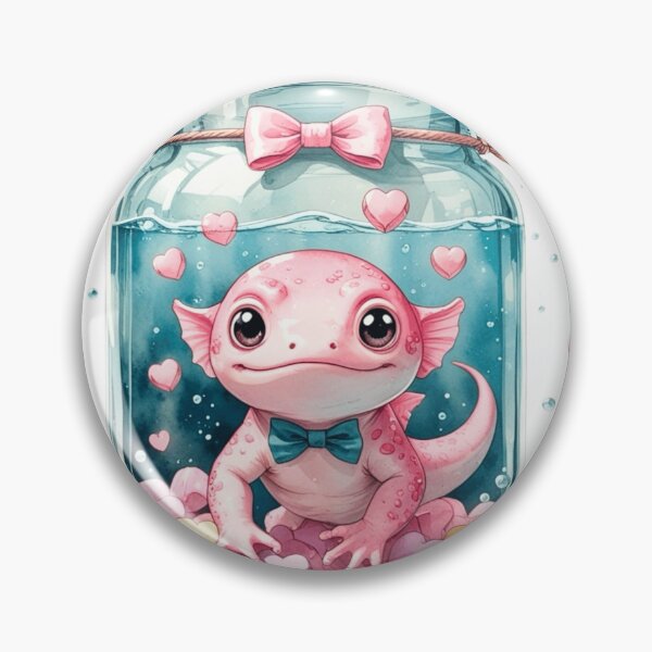 Item preview, Cute Pink Axolotl in Glass Jar Whimsical Valentine Sublimation Art designed and sold by AQUILAKREO.