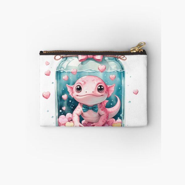 Item preview, Cute Pink Axolotl in Glass Jar Whimsical Valentine Sublimation Art designed and sold by AQUILAKREO.