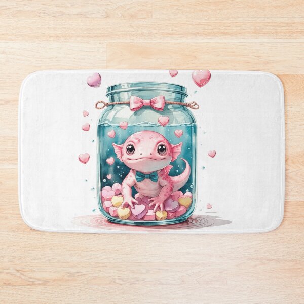 Item preview, Cute Pink Axolotl in Glass Jar Whimsical Valentine Sublimation Art designed and sold by AQUILAKREO.