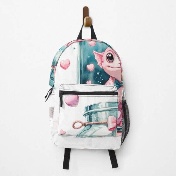 Item preview, Cute Pink Axolotl in Glass Jar Whimsical Valentine Sublimation Art designed and sold by AQUILAKREO.