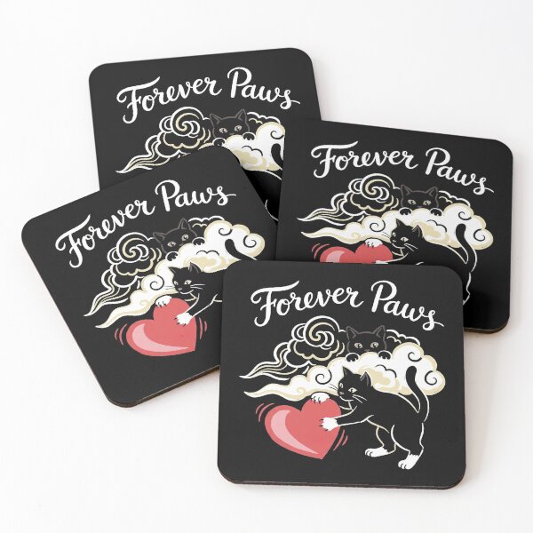 Item preview, Cute Black Tuxedo Cats Heart Forever Paws Illustration designed and sold by zzz888.