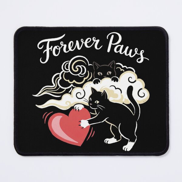 Item preview, Cute Black Tuxedo Cats Heart Forever Paws Illustration designed and sold by zzz888.