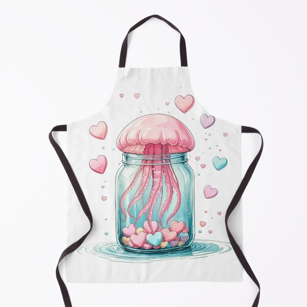 Item preview, Cute Pink Jellyfish in Glass Jar Whimsical Valentine Sublimation Art designed and sold by AQUILAKREO.