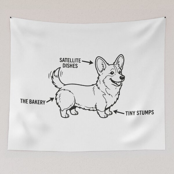 Item preview, Anatomy of a Corgi Funny Dog Diagram designed and sold by Petzzz.
