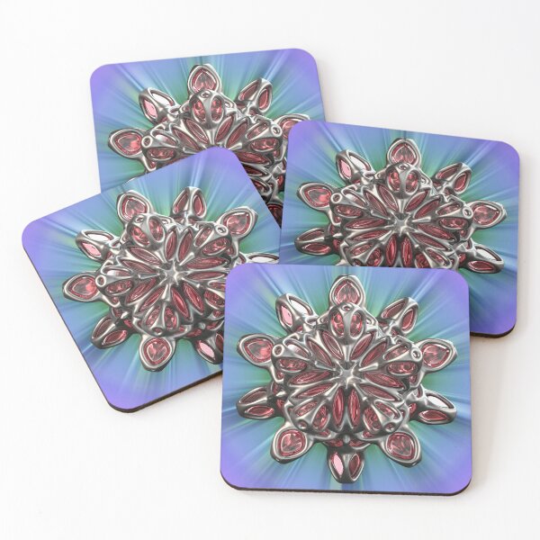 Item preview, Ruby Crystalline Abstract Structure - 3D Geometric Design designed and sold by Keltoi-art.