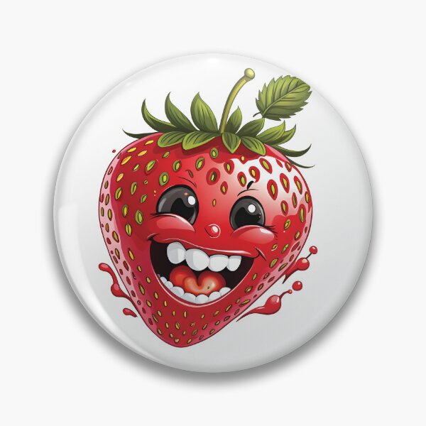 Item preview, Funny strawberry with face – Fruity comic sticker designed and sold by Thomas Marr.