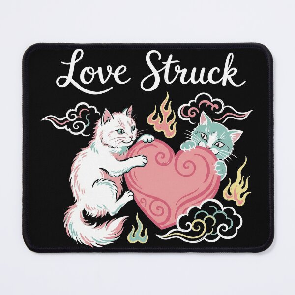 Item preview, Love Struck Retro Tattoo Style Cats Heart Illustration designed and sold by zzz888.