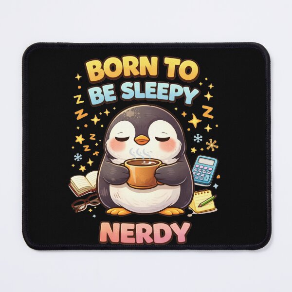 Item preview, Born To Be Sleepy Nerdy Penguin Coffee designed and sold by Papier Atelier Art.