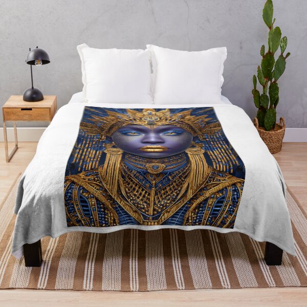 Item preview, Majestic Queen in Golden and Blue Tribal Elegance designed and sold by Artessie.