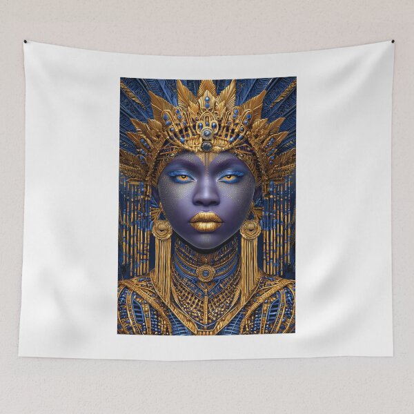 Item preview, Majestic Queen in Golden and Blue Tribal Elegance designed and sold by Artessie.